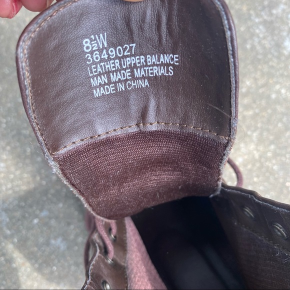 Vintage 90s lace up Brown Leather Boots 8 - Picture 14 of 15